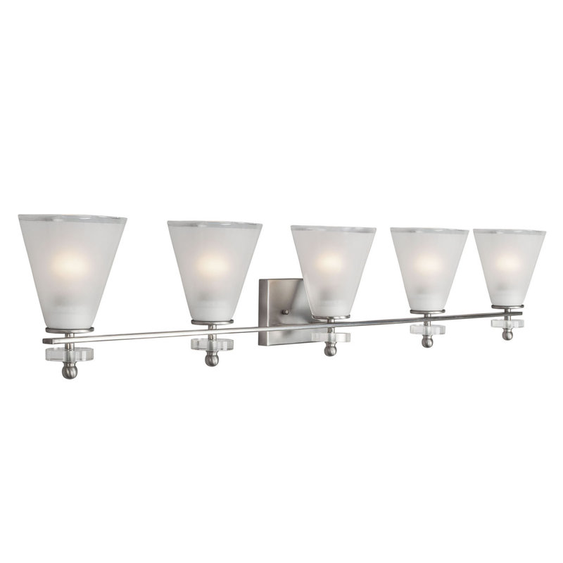Buhr 5 - Light Dimmable Bath Bar, Brushed Nickel