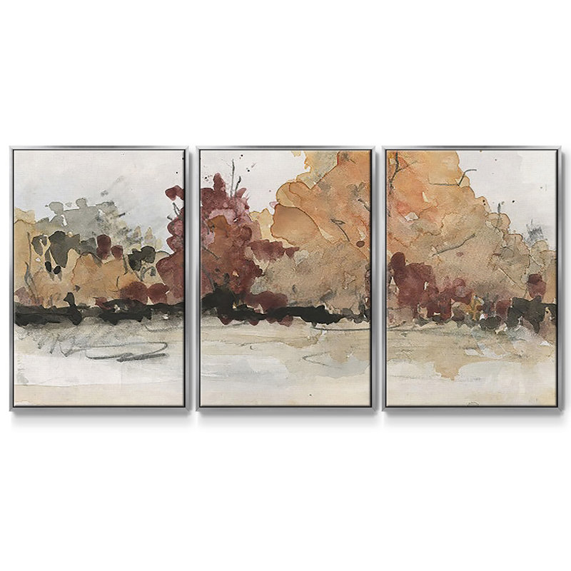 The Autumn View II 3 pièces, Argent, H 36 po x l 75 po x P 2 po