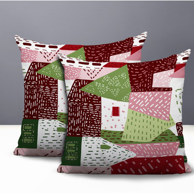 Praxies Patches Indoor/Outdoor Reversible Pillow