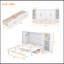 Lit escamotable double avec tablettes, tiroirs et ports USB, blanc