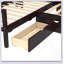 Lit plateforme simple en L avec lit gigogne, tiroirs de rangement et tablettes, sans sommier, conception peu encombrante