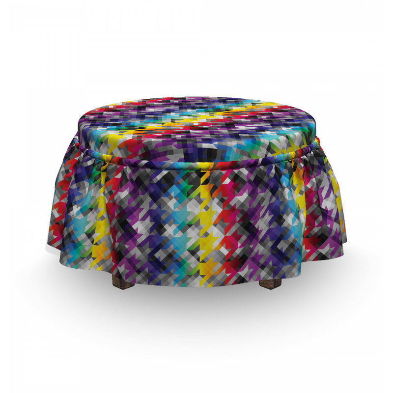 Housse pour repose-pieds en diagonale houndstooth