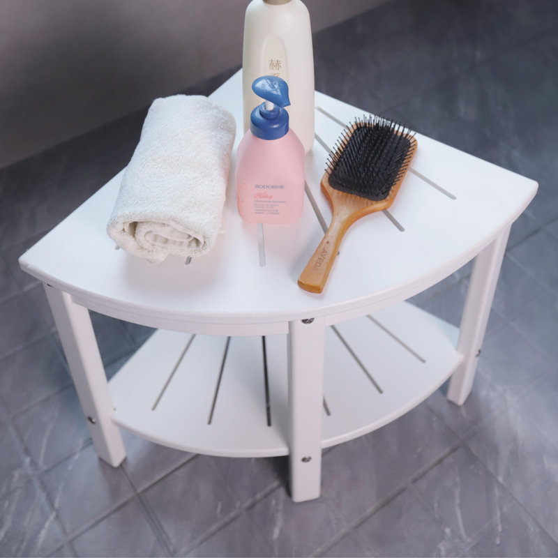 Tabouret de douche en PEHD, Blanc