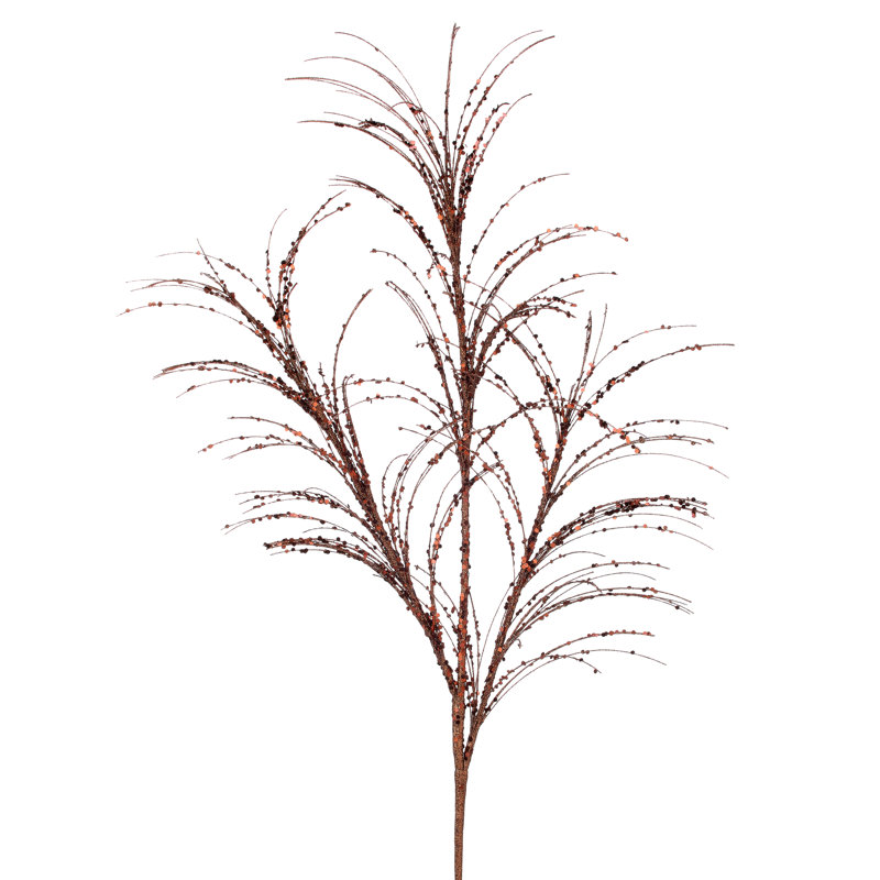 34"Glitter/Sequin Pampas Grass Spray, Copper