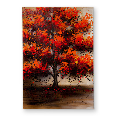 Tree with Dotted Leaves Door Mat - Brown Indoor Outdoor Decor