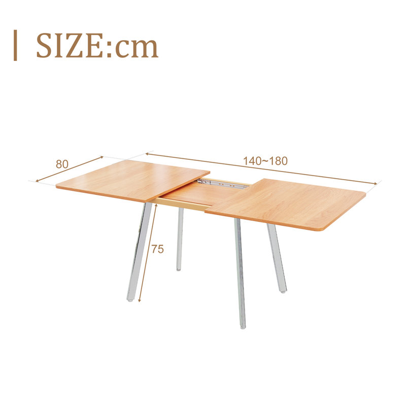 Asyiah Extendable Metal Base Dining Table