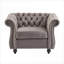 Fauteuil club Chesterfield matte en velours noir mat, siège d'appoint traditionnel pour le salon-1848345828
