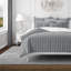Shay Broad Ticking Stripe Gray Cotton Duvet Cover Set  8 Piece-1579207674