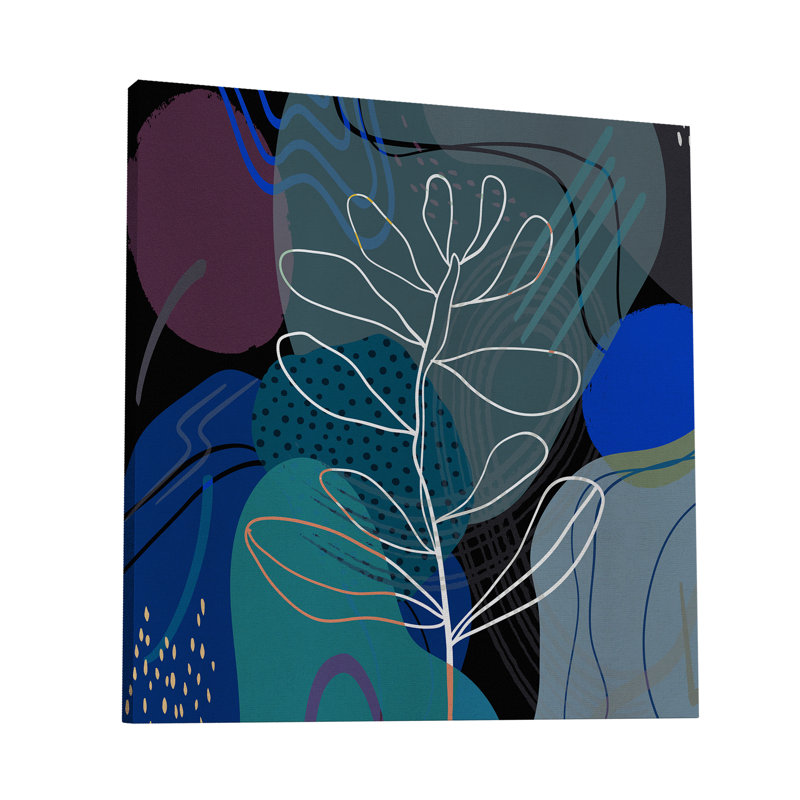 " Boho Leaves I ", 36" H x 36" W x 1.5" D