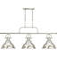 Luminaire suspendu pour îlot de cuisine 3 lumières à DEL intégré en nickel brossé avec bols en forme de cloche-2056130897