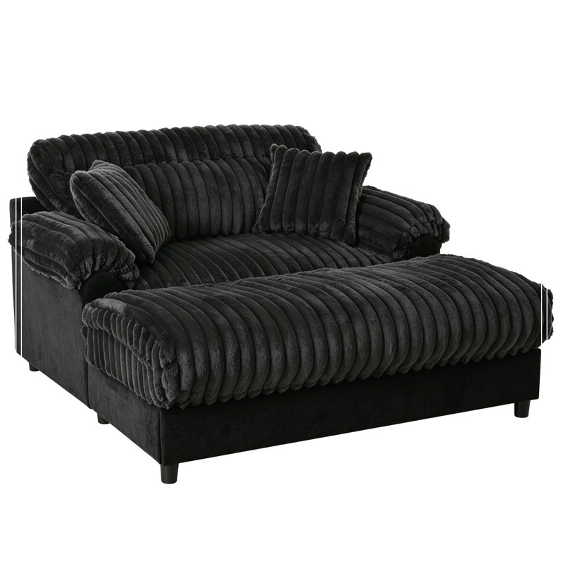Canapé méridienne moderne 62 po Cloud, Noir