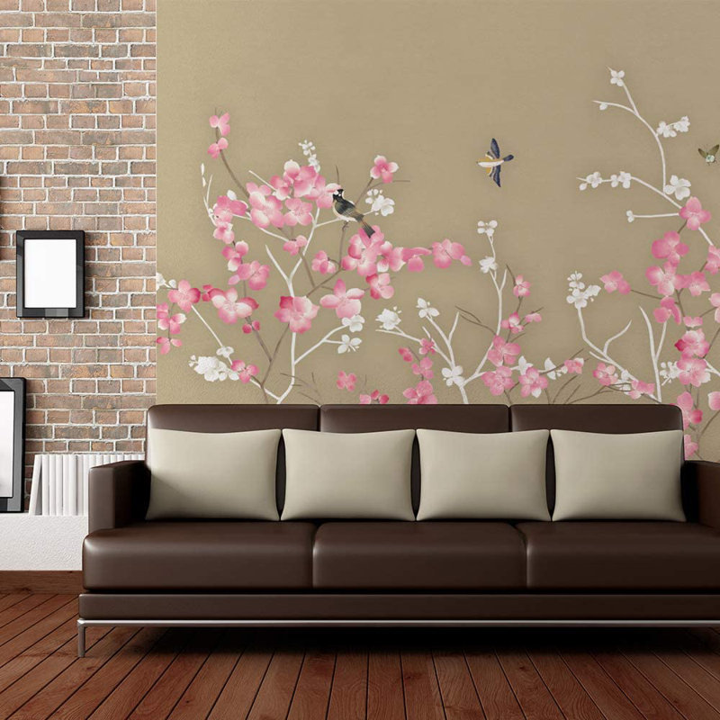 Murale lisse de style chinois, L 100 po x L 144 po