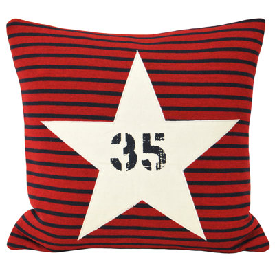 Striped Red Square Throw Cushion