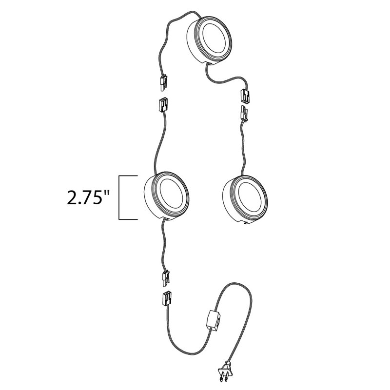Statesboro 3 - Light LED Under Cabinet Puck Light, Anodized Bronze