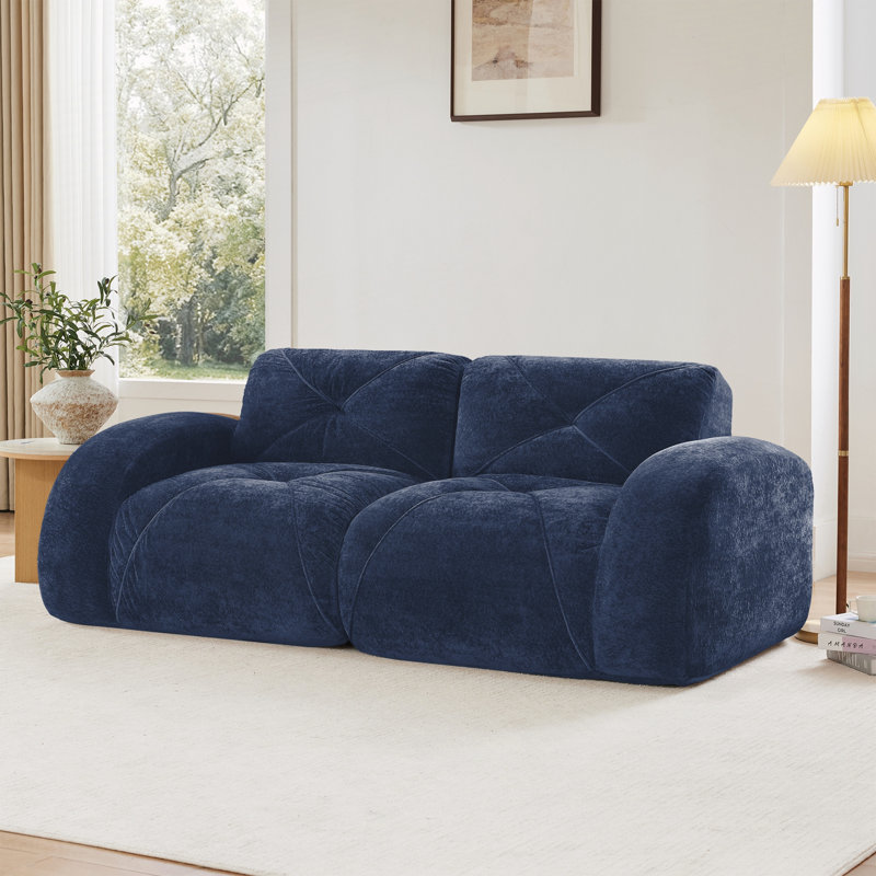 Canapé rembourré confortable, aucun assemblage requis, Bleu