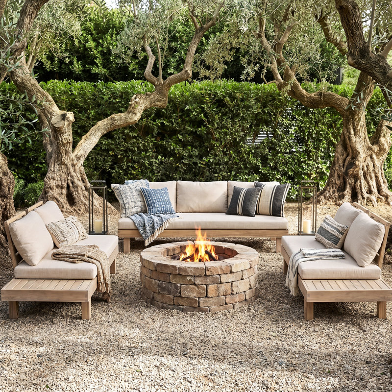 Abhipsa 3 Piece Sectional Seating Group With Cushions