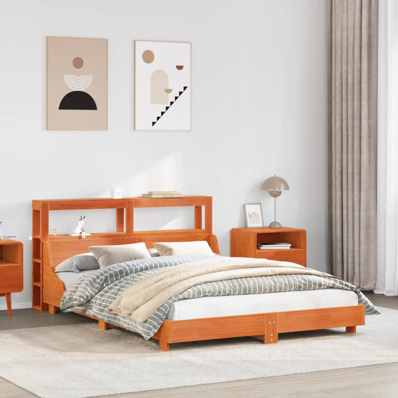 Columbus Bed, 160 x 200cm, Wax brown