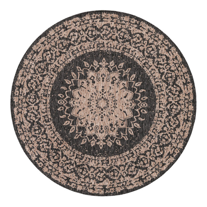 Tapis intérieur / extérieur Ornate Lamotte, Rond 6 pi 1 po