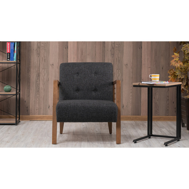Fauteuil Sigel, 100 % polyester gris foncé