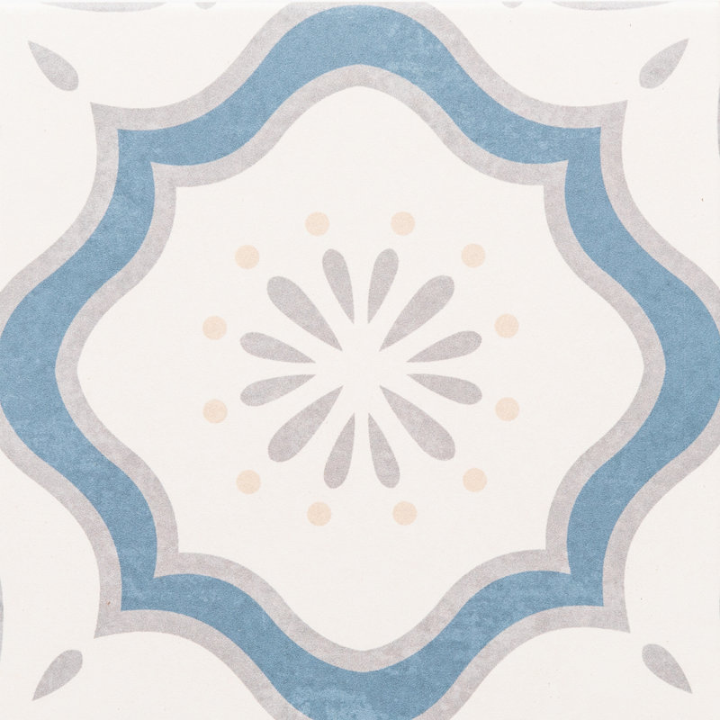 DaVinci 7.9" x 7.9" Porcelain Patterned Spanish/Moroccan Wall & Floor Tile
