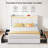 Bed Frame With Rgb Led Lights, Upholstered Bed With Drawers And Charging Station-324923231-324923225
