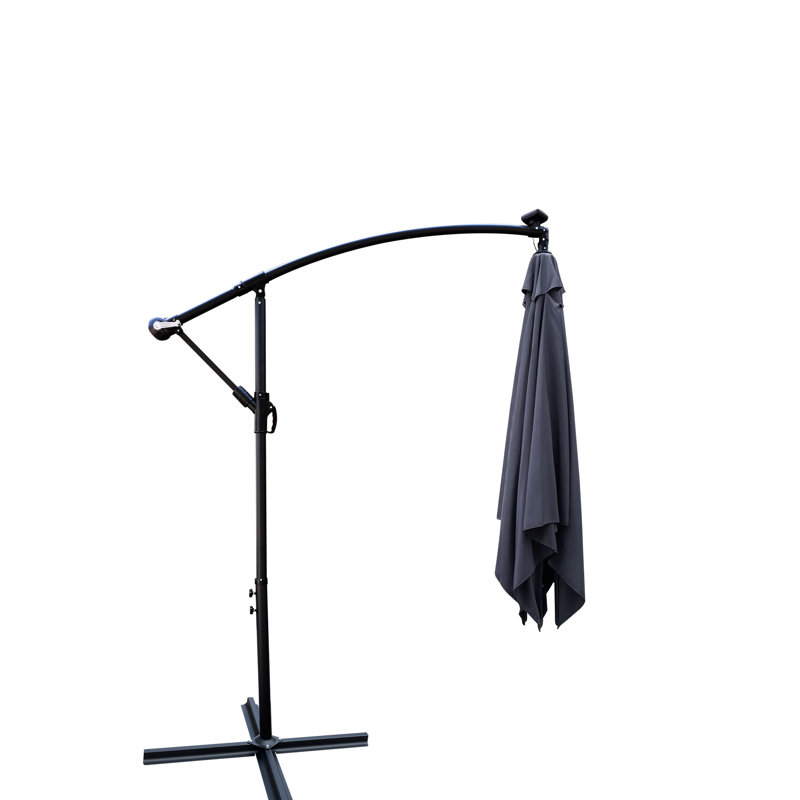 Parasol d'extérieur carré 2,5X2,5M avec protection solaire, 8 nervures, manivelle, base croisée pour piscine à terrasse, lumières à protection solaire, cour arrière