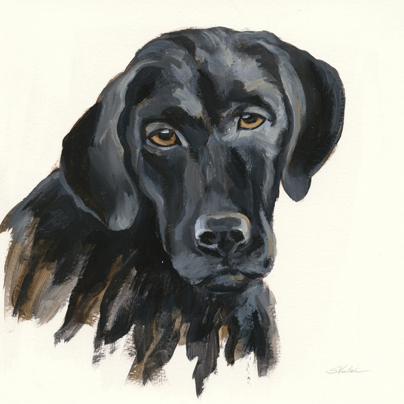 «Chrissy» par Silvia Vassileva - peinture sur toile tendue, H 12 po x l 12 po, Cadre doré simple, Oui