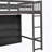 Loft Bed With  Open Storage Shelves And Built-In Ladder