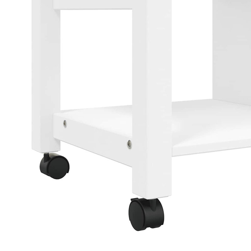 vidaXL Kitchen Trolley MONZA 33.1"x15.7"x34.8" Solid Wood Pine, White