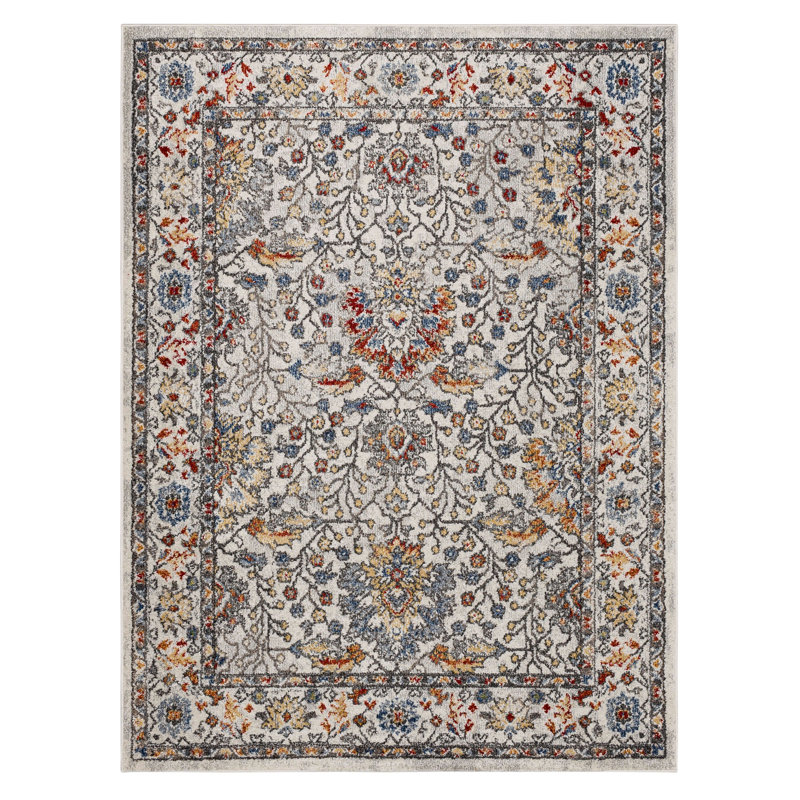 Tapis gris Bungalow Rose Barwick 1 pi 11 po x 8 pi, Rectangle 1 pi 11 po x 3 pi