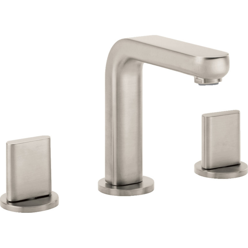 Metris Widespread Bathroom Faucet with Drain Assembly, Brushed Nickel
