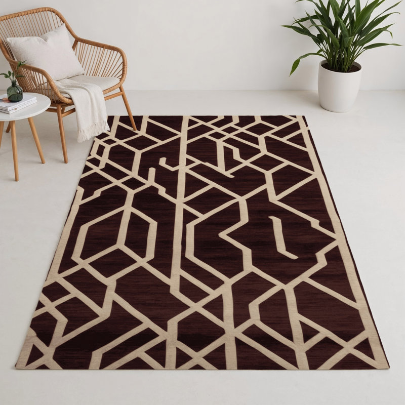 Tapis brun intérieur et extérieur Trellis, Rectangle 9 pi x 12 pi
