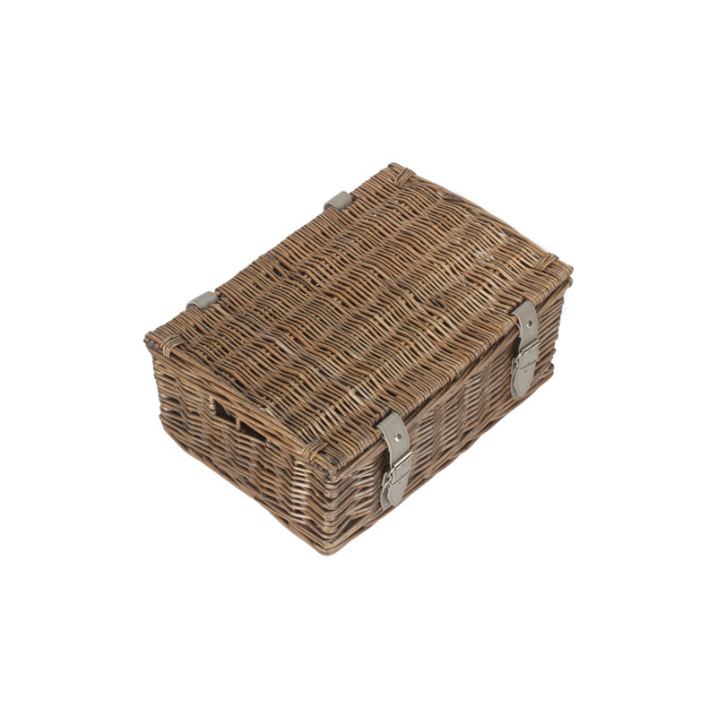Wicker Hamper Basket, Antique Wash, 15cm H x 36cm W x 26cm D