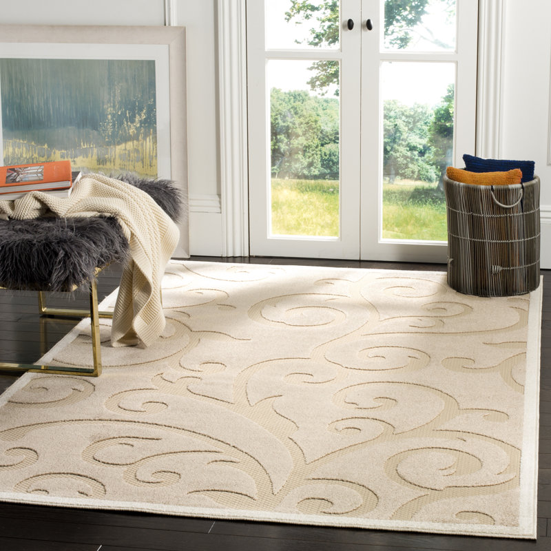 Floral Hand Woven Indoor / Outdoor Area Rug, Rectangle 99 x 160cm