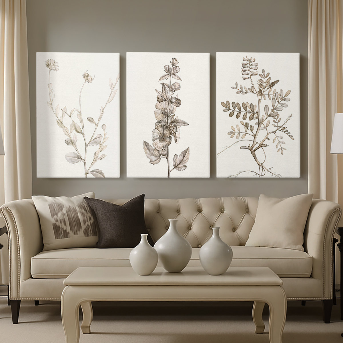 Red Barrel Studio Neutral Botanical Study IV -Custom Wrapped Gallery ...
