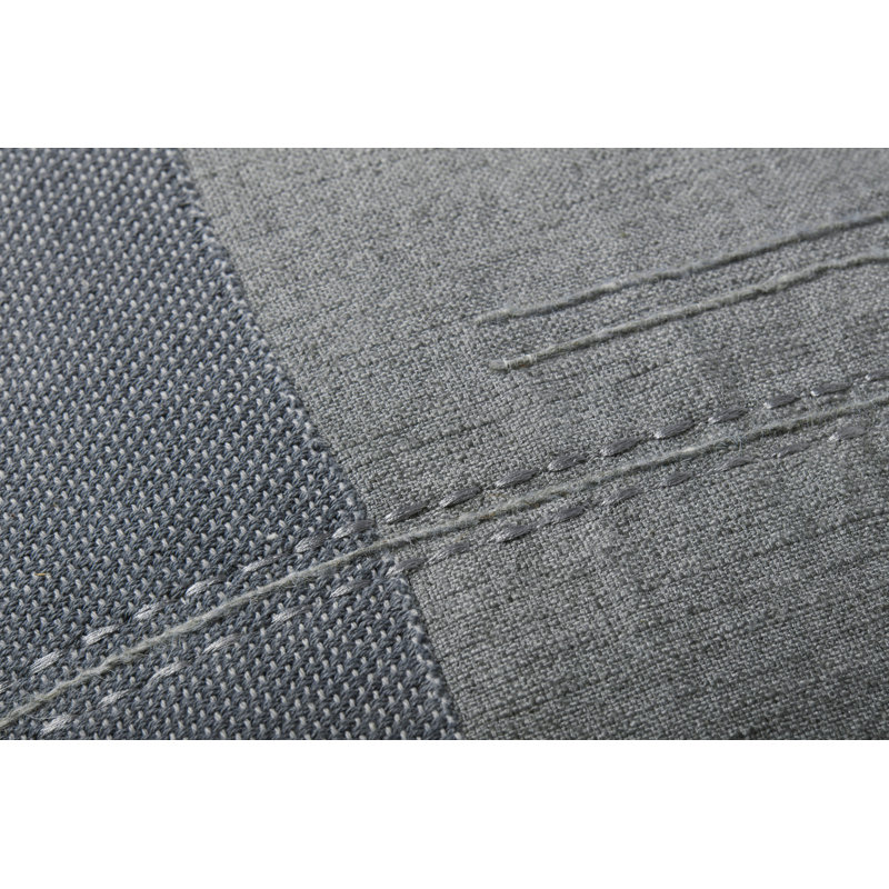Blue and Gray Embroidered Cotton Blend Square Pillow Set