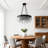 6-Light Modern Black Semi-Flush Crystal Chandelier – 23.6" Contemporary Pendant Lighting for Bedroom, Dining Room, Kitchen & Entryway