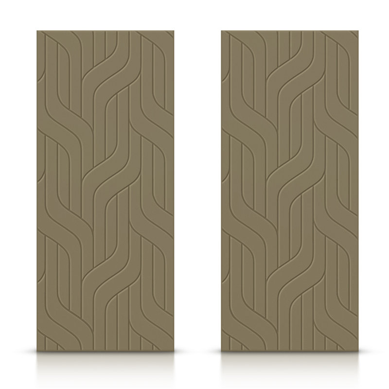 Porte de placard coulissante à panneaux, 48 po x 80 po, Vert olive