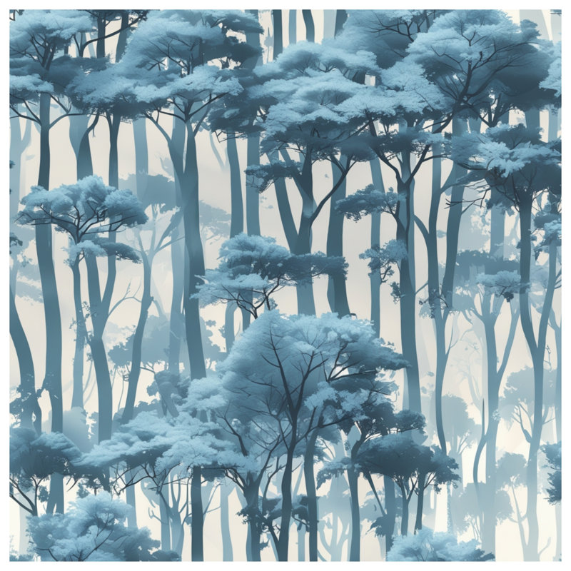Coussins décoratifs Blue Misty Forest, 14 X 14 pouces