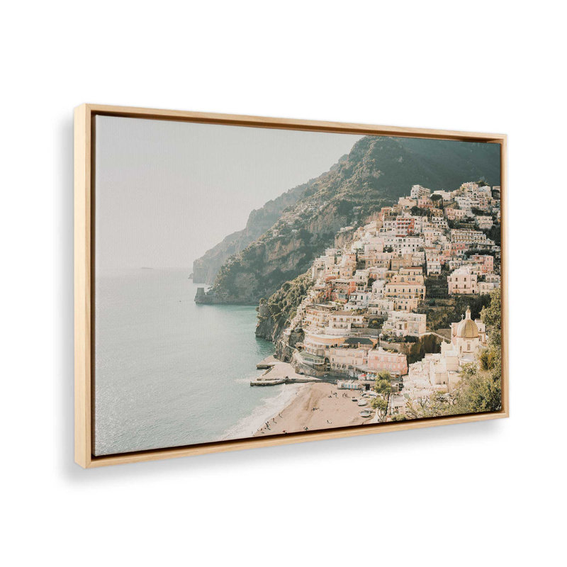 Impression sur toile tendue Seaside Sanctuary, Cadre américain en érable flottant, H 32,75 po x l 48,75 po x P 1,75 po