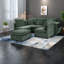 Canapé modulaire polyvalent avec rangement, tissu chenille, vert moderne pour la maison