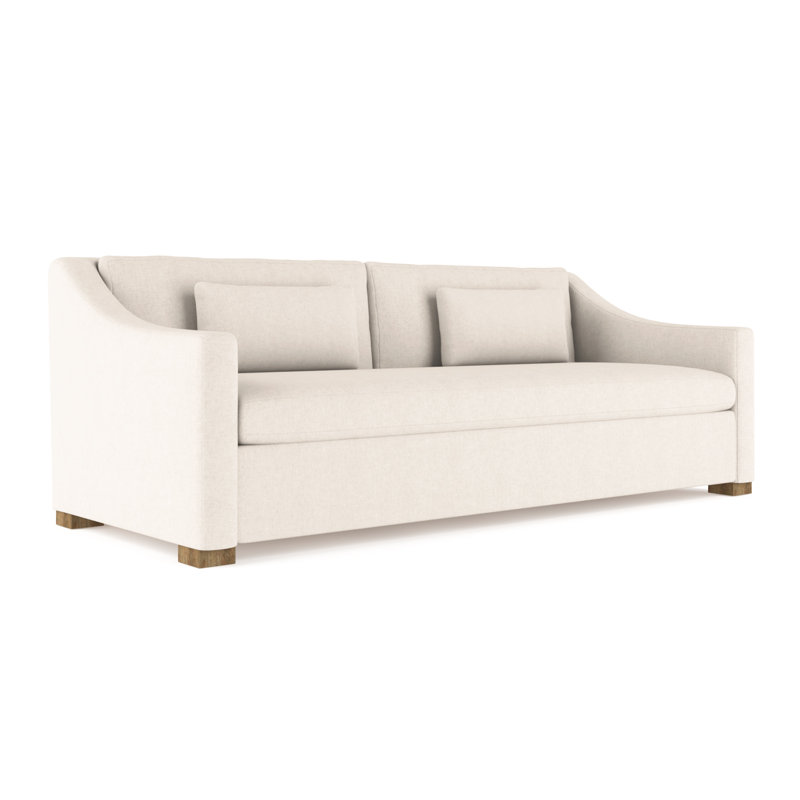 Crosby Slope Arm Sofa, Plush Velvet Alabaster, 32.5" H x 84" W x 43" D, Natural
