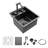 Undermount Kitchen Sink Single Bowl With Folding Faucet