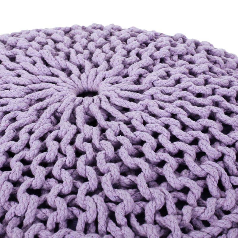 Pouf tricoté en coton lavande séduction - ou coussin de sol capacité de poids de 200 lb