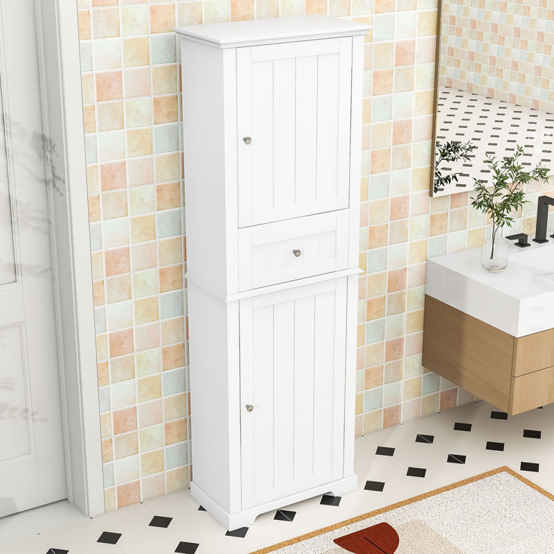 Armoire à linge standard autoportante Emmarie, White