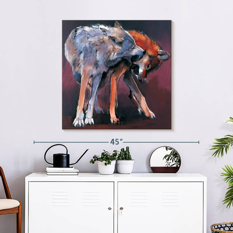 Crowle Two Wolves I, 30" H x 30" W