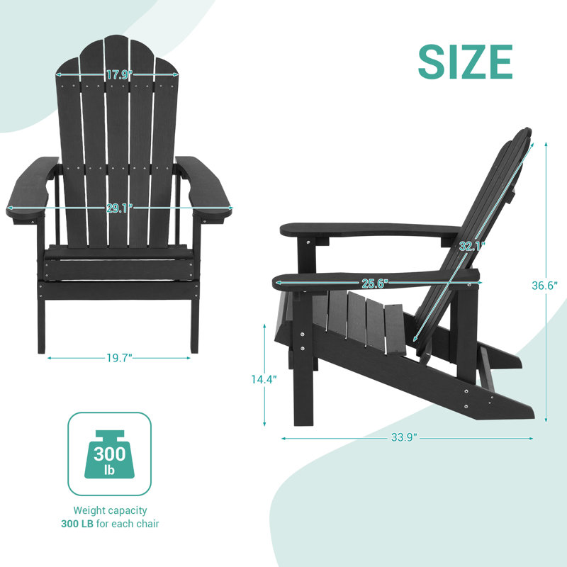 Chaise Adirondack Henk, Noir