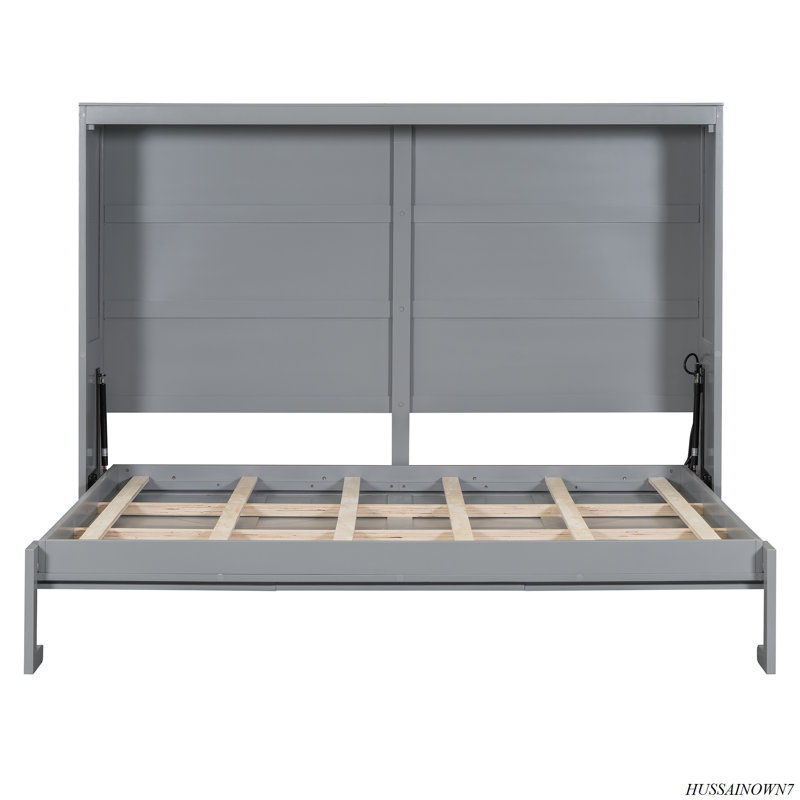 Murphy Bed Wall Bed, Gray, Full