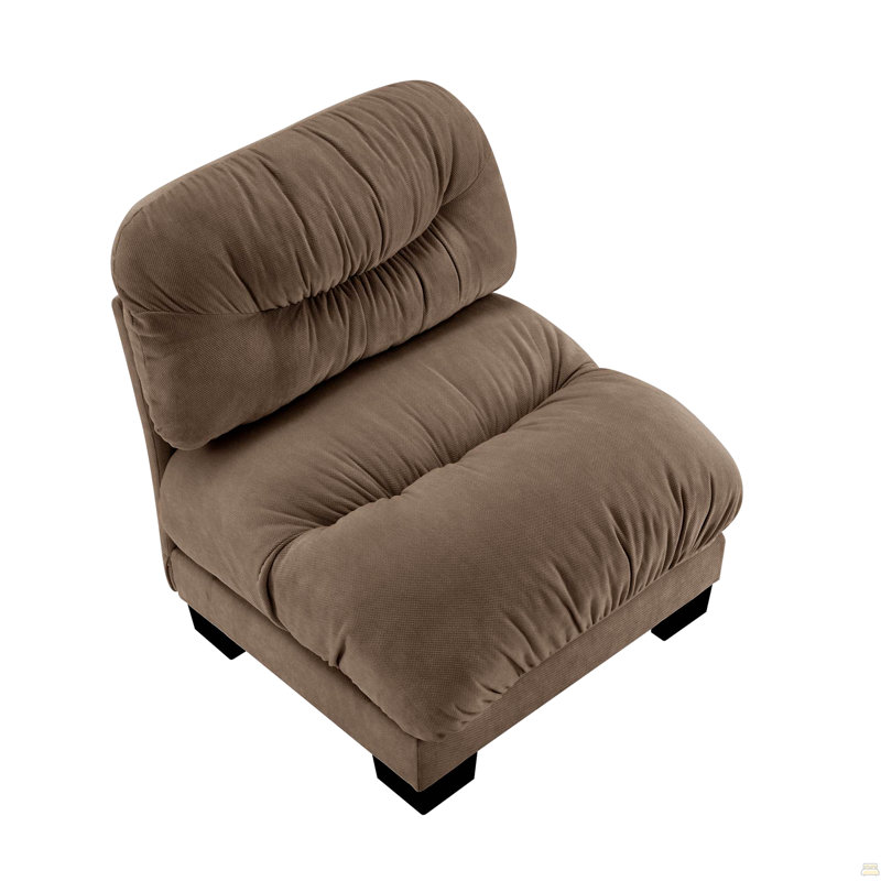 Flora Armless Sofa Chenille- Brown