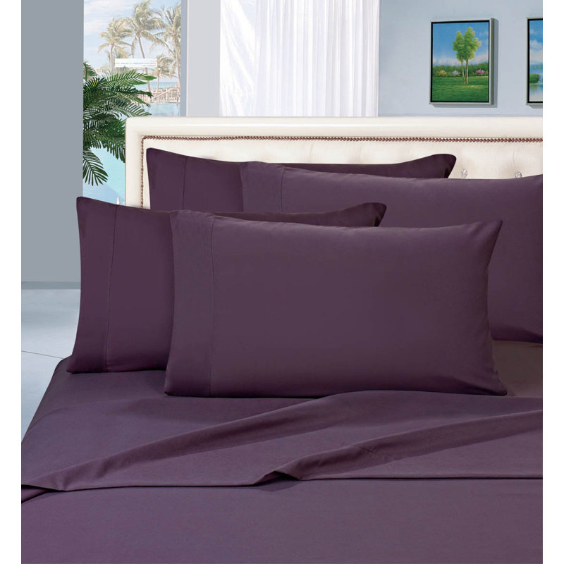 Ensemble de draps en percale 1500 fils, Très grand californien, Violet
